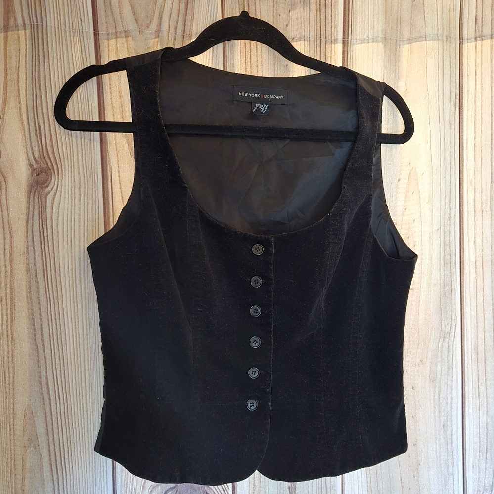 Vintage black velvet vest